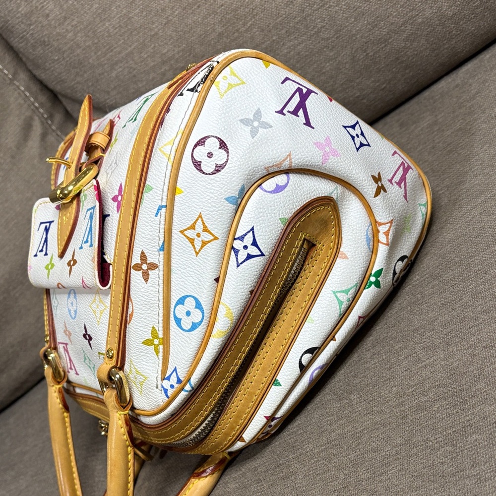 Louis Vuitton Priscilla White Multicolor Monogram Bag Vintage - Picture 10 of 15
